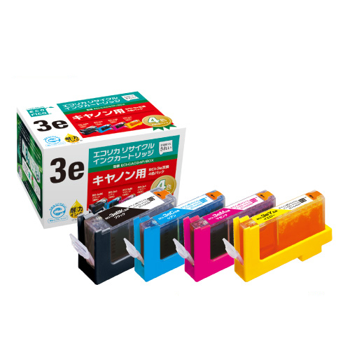 ﾘｻｲｸﾙｲﾝｸ [ｷﾔﾉﾝ:BCI-3e/4MP互換] ECI-CA034P/BOX 1箱(4個:各1個)画像