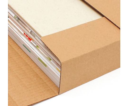320x220x 54mm タトウ式ダンボール(40枚) パッケージが横向きに配置され、上面が開いている状態