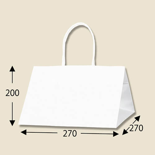 箱ものの持ち帰りに最適！上品な白無地の手提げ紙袋