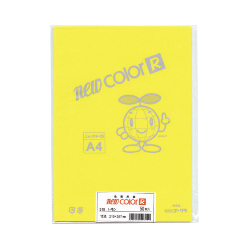 色画用紙　ニューカラーＲ　Ａ４　レモン　５０枚