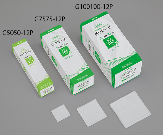 折りガーゼ　12折　75×75mm　100枚入