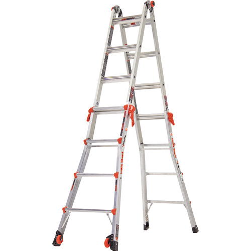 伸縮式はしご兼用脚立(17557) 1台画像