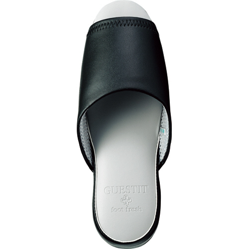 GUEST IT(ｹﾞｽﾄｲｯﾄ) ﾋﾞﾆｰﾙﾚｻﾞｰｽﾘｯﾊﾟ 前開きﾀｲﾌﾟ ﾌﾞﾗｯｸ L 1足画像