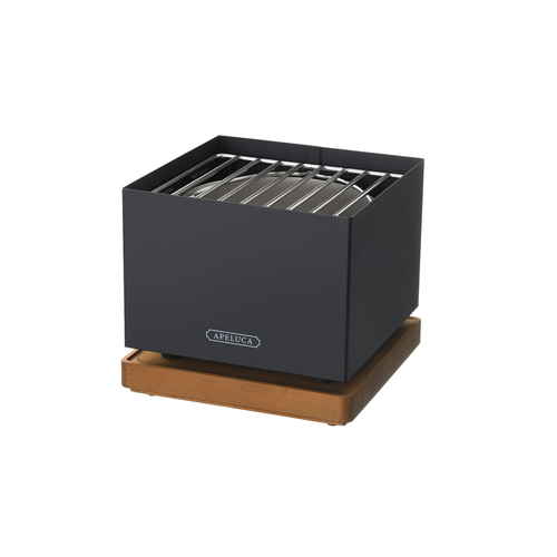 テーブルグリル　TABLETOP　GRILL シルバーの本体が見える上面図、熱源部分が露出した状態。