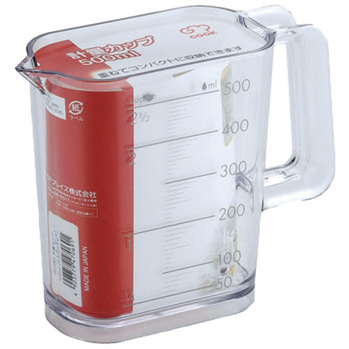 ｼﾞｰ･ｸｯｸ 計量ｶｯﾌﾟ 500ml ｼﾙﾊﾞｰｸﾞﾚｰ 1個画像