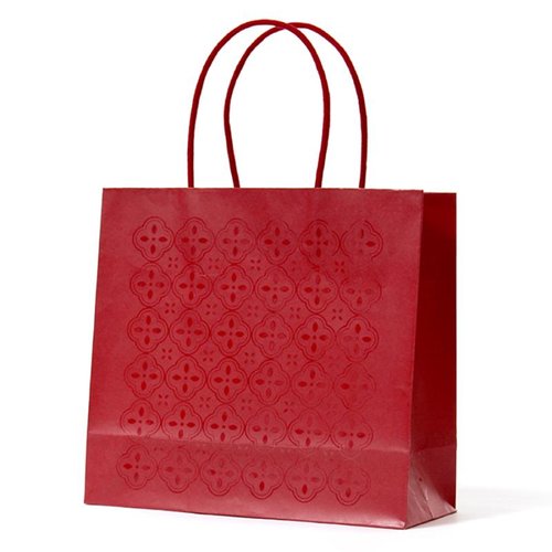 紙手提袋 ST バンピーフラワー ワインレッド パックタケヤマ [バラ販売]画像