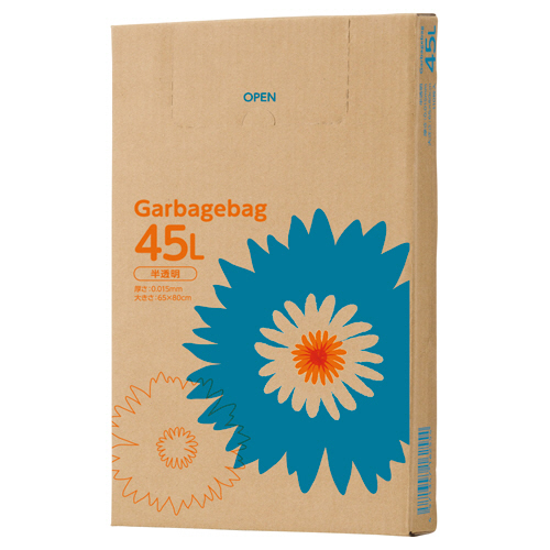 ｺﾞﾐ袋 半透明 45L BOXﾀｲﾌﾟ 1箱(110枚)画像