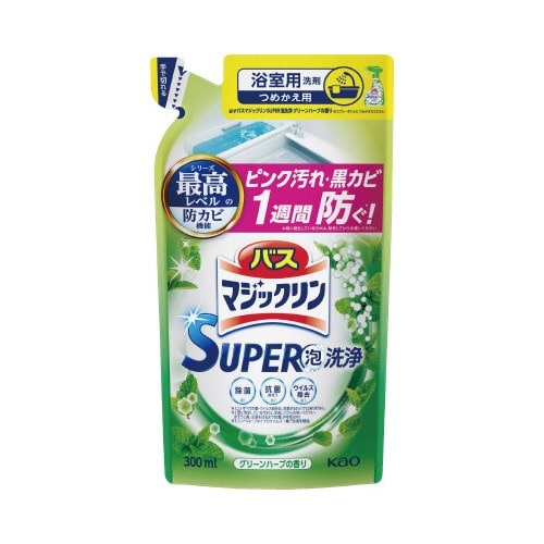 バスマジＳＵＰＥＲ泡グリーンハーブ替３００ｍｌ×６画像