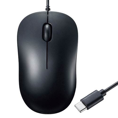 有線Type-CﾌﾞﾙｰLEDﾏｳｽ ﾌﾞﾗｯｸ(RoHS指令10準拠) 1個