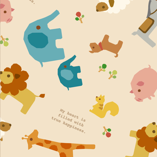 包装紙ハッピーアニマル画像