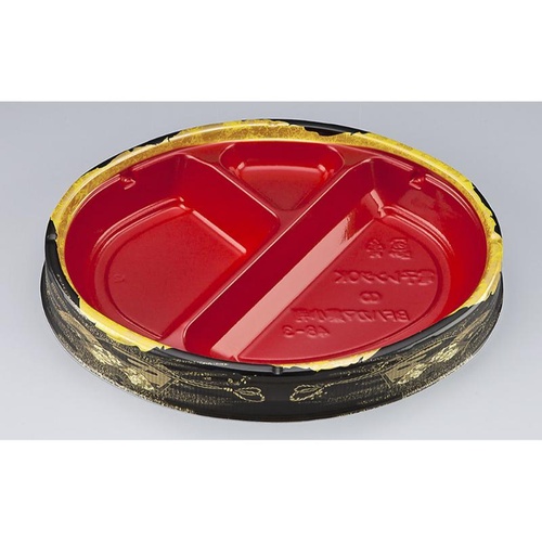 シーピー化成 どんぶり容器 BFハカマ集小判48-3 みやこ扇赤 本体N画像