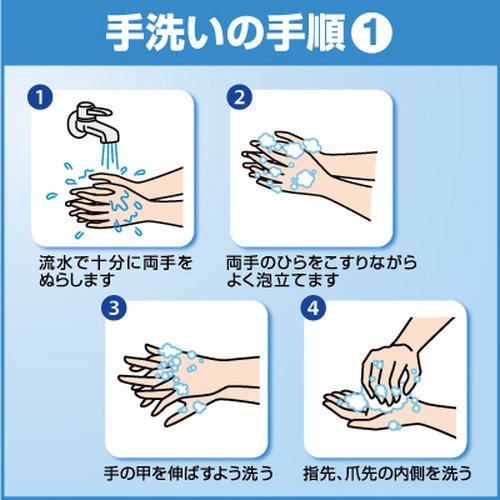 ハンドソープ ソフティ EX-CARE コンパクト泡ハンドウォッシュ 花王 白いボトルに泡がたっぷり入った状態で、側面には使い方の説明が描かれている。