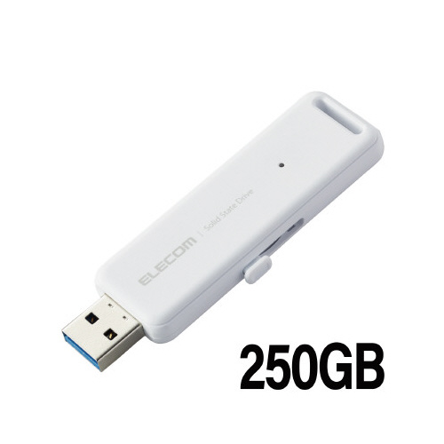 外付けＳＳＤ　スライド式　２５０ＧＢ　ホワイト画像