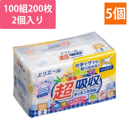 超吸収キッチンタオル　シートタイプ　2個入×5画像