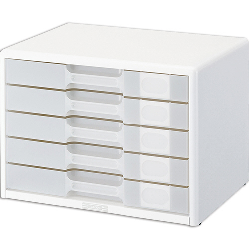 透明ﾚﾀｰｹｰｽ ｶﾄﾞ丸ﾀｲﾌﾟ A4ﾖｺ 5段 ﾎﾜｲﾄ 1台画像