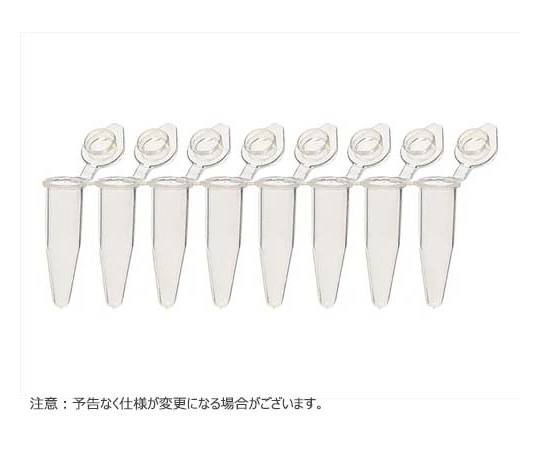 8連PCRチューブ フラットキャップ付 クリア　960本入画像