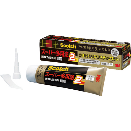 ｽｺｯﾁ 超強力接着剤 ﾌﾟﾚﾐｱｺﾞｰﾙﾄﾞ ｽｰﾊﾟｰ多用途2 100g 透明 1本画像