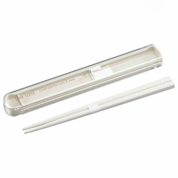 弁当小物 ひのきのぷら 引フタ箸箱セット HS-16 ホワイト画像