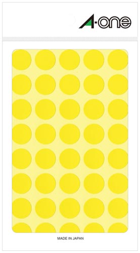 カラーラベル　丸型　１５ｍｍ径　黄画像