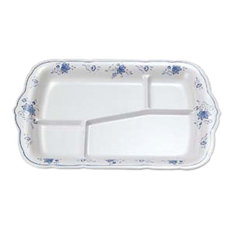 メラミン食器 ビューティフラワー BF-27 角皿16.8吋 A仕切付 エンテック画像