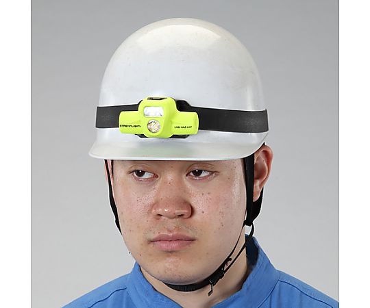 [充電式] ヘッドライト/LED(防爆構造) 全体が鮮やかな黄色の防爆構造を強調した前面が見える状態