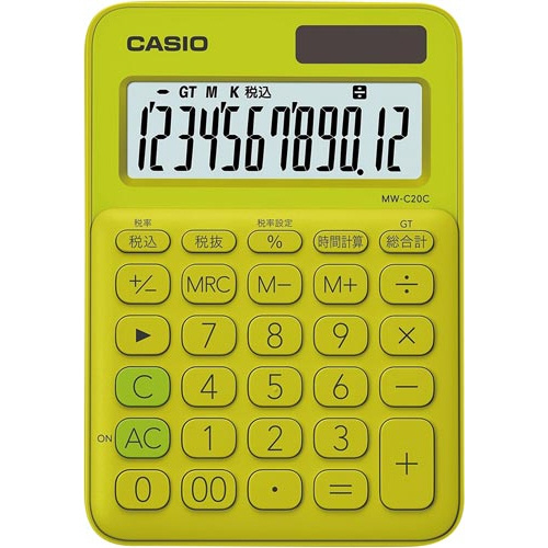 カラフル電卓ＭＷ－Ｃ２０Ｃ－ＹＧ　イエローグリーン画像