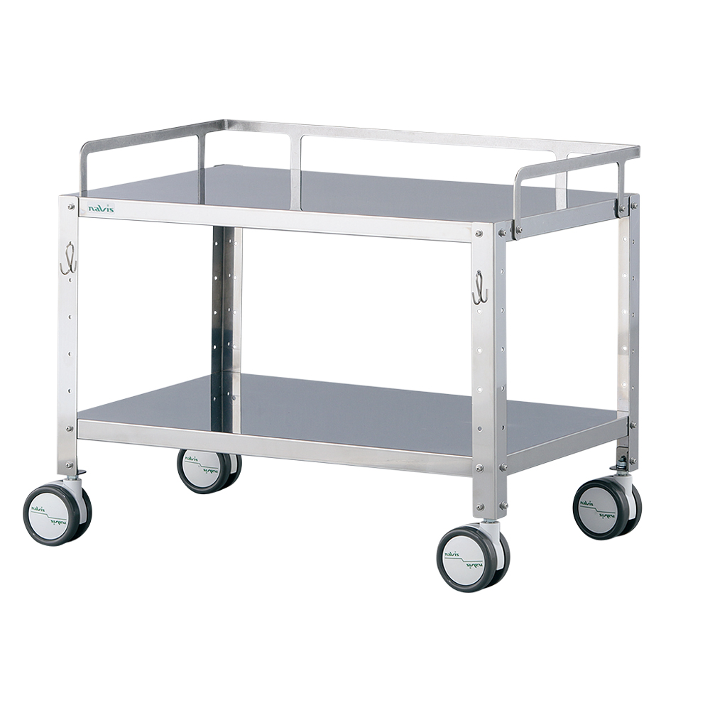 ミニカラフルステンワゴン（フック付き・低床タイプ）　ラージ　シルバー（塗装無）画像