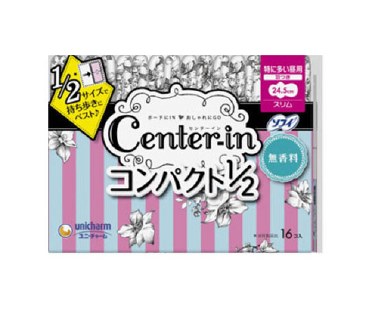 センターインコンパクト1/2　無香料　特に多い昼用　16枚
