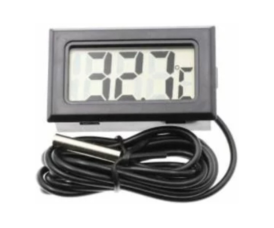 小型デジタル温度計 外部センサー付き ブラック画像