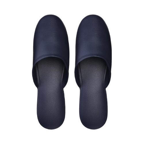 レザー調スリッパ　ダークブルー　１０足画像