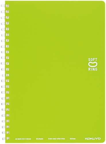 ソフトリングノート　Ａ５ドットＢ罫５０枚　黄緑×５画像