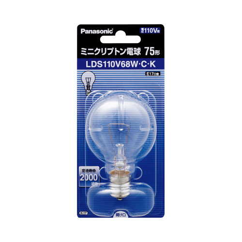 ミニクリプトン電球　７５Ｗ形　クリア