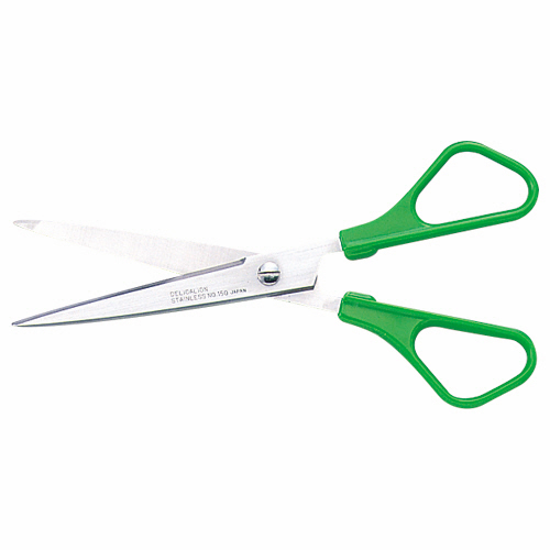 ｽﾃﾝﾚｽはさみ 刃渡り70mm 緑 1本画像