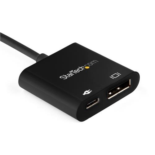 USB-C-DisplayPort　アダプタ　PD対応　1個 透明な保護ケースに入ったアダプタの正面と側面が視認できる状態