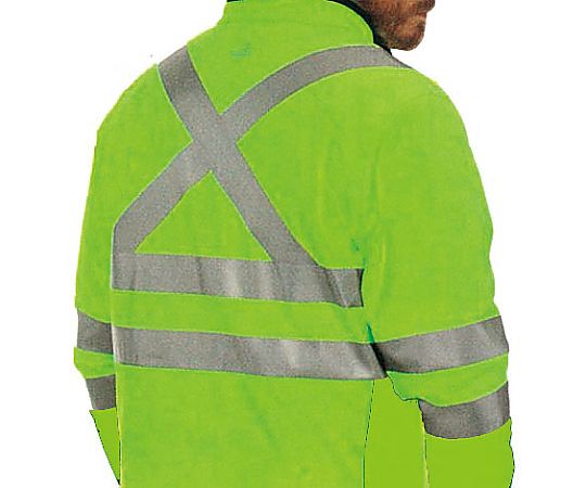 [M] 防寒パーカー フード付きの防寒パーカーが立体的に畳まれ、ジッパーとポケットが見える状態