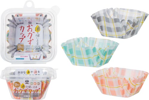 スイトールおかずカップ　Ｈチェック四角１５枚画像