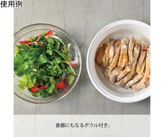 ガラスのレンジ蒸し器 12個入 透明なガラス製のレンジ蒸し器が並ぶ状態