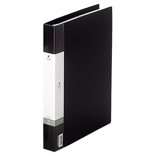 ﾘｸｴｽﾄ ｸﾘﾔｰﾌﾞｯｸ(ﾎﾟｹｯﾄ交換ﾀｲﾌﾟ) A4ﾀﾃ 30穴 25ﾎﾟｹｯﾄ付属 背幅35mm 黒 1冊画像