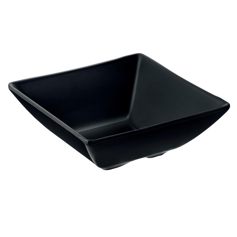 メラミン食器 スクウェア小鉢 黒 12cm KD-303-BK 台和画像