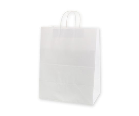 手提げ紙袋　25チャームバッグ　34-2　晒白無地　50枚画像