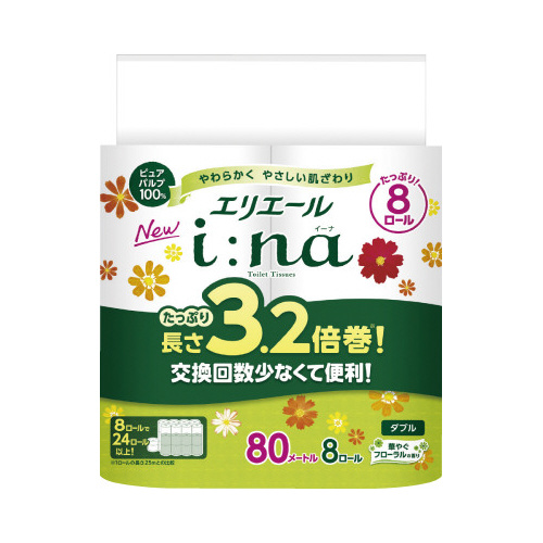 イーナトイレット　３．２倍巻８Ｒ　ダブル×８画像