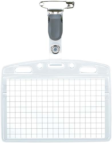 タッグ名札安全ピンクリップ両用名刺サイズチャック付画像