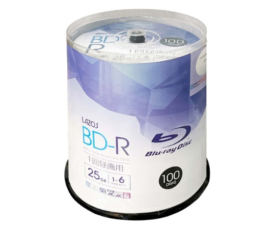 ブルーレイBD-R(25GB、100枚入り　スピンドルケース)