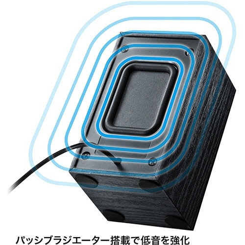 USBスピーカー　ブラック　1セット 商品が並べられた状態で、シンプルなデザインが目立つ