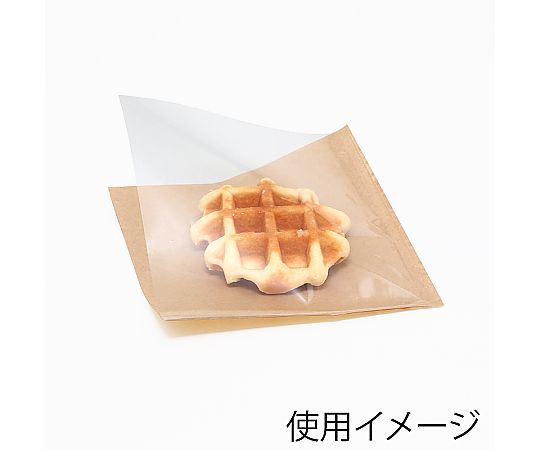 片面透明バーガー袋 15-15 未晒無地 100枚入 透明なバーガー袋が横向きで重なり合っている様子