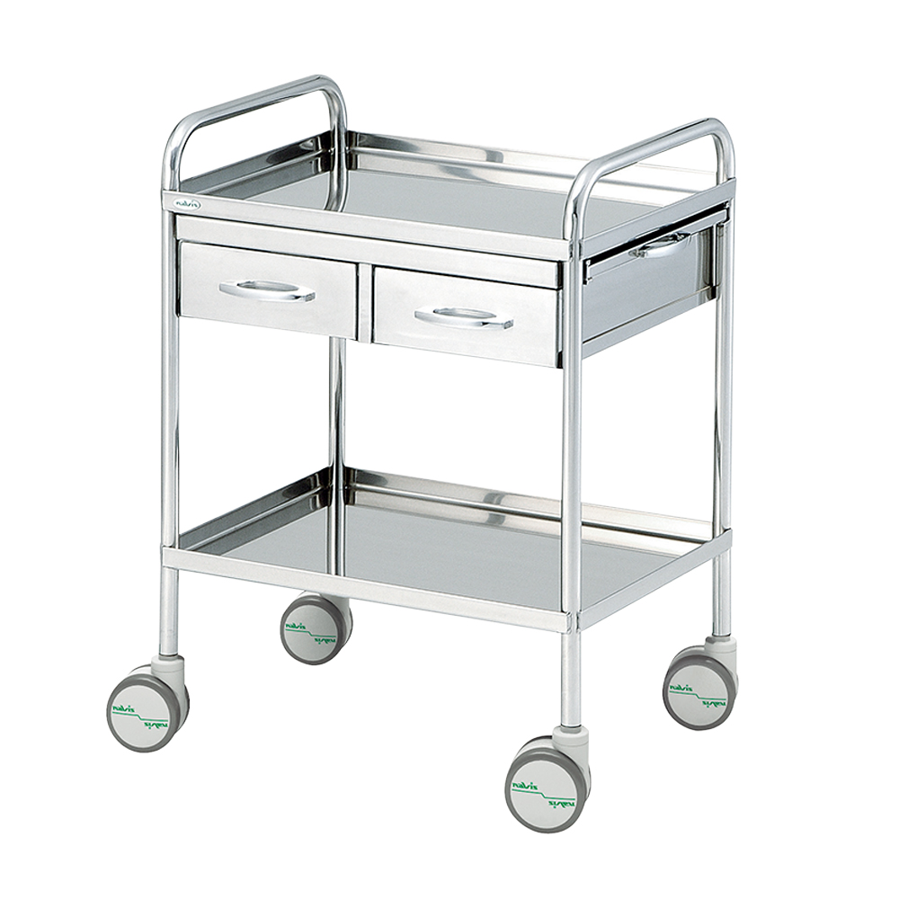 枠付き回診車(収納テーブル付)　603×453×822mm画像