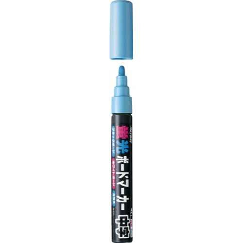 蛍光ボードマーカー中字　ブルー　５本画像