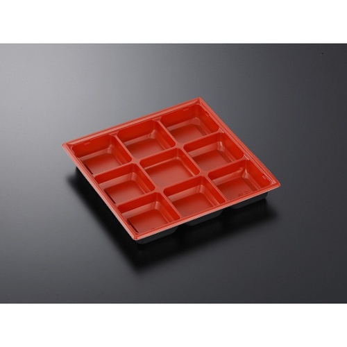 中央化学 弁当容器 CT 千歳 K22G 赤-BK 本体画像