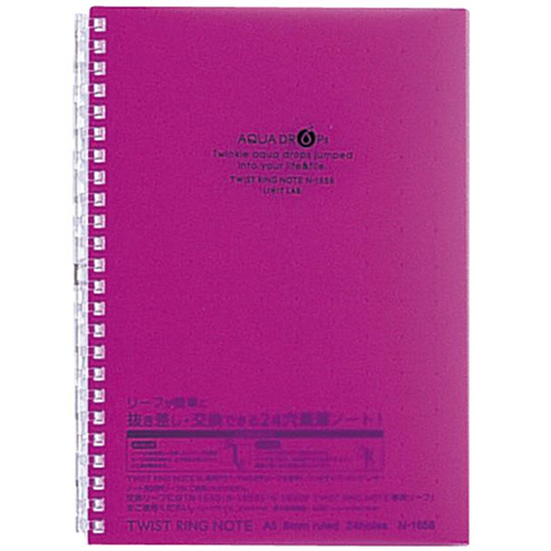 AQUA DROPs ﾂｲｽﾄﾉｰﾄ A5 24穴 B罫 ﾘｰﾌ30枚付属 藤 1冊画像