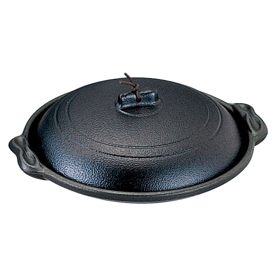 M10-558 庵陶板 φ16浅皿 黒 マイン画像